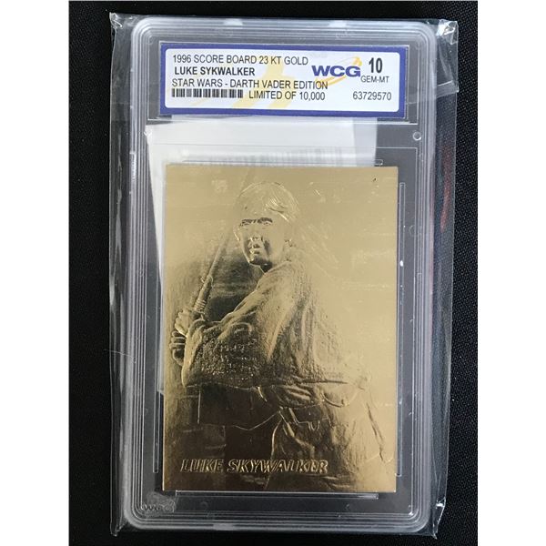 1996 SCORE BOARD LUKE SKYWALKER 23K GOLD STAR WARS CARD (WCG 10)