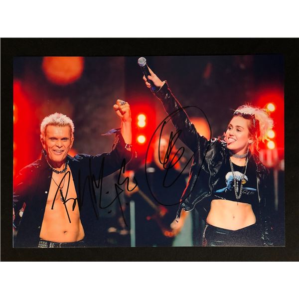 FLEA AND MILEY CYRUS SIGNED 8X10 PHOTO (RA COA)