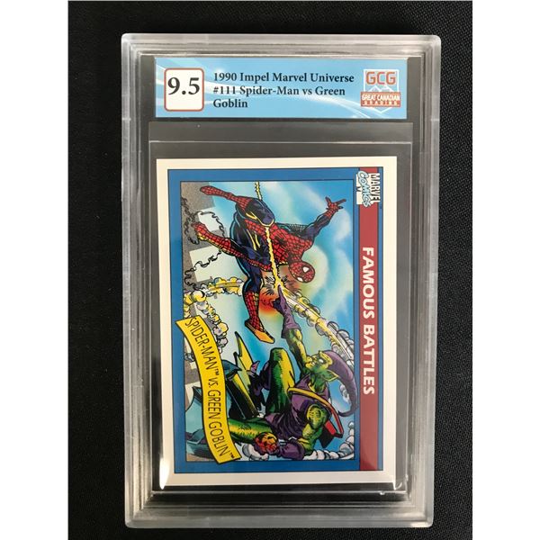 1990 IMPEL MARVEL UNIVERSE NO. 111 SPIDER-MAN VS GREEN GOBLIN (GCG 9.5)