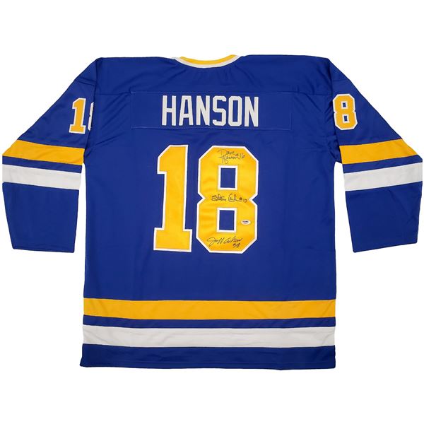 THE HANSON BROTHERS SIGNED CHIEFS HOCKEY JERSEY (PSA LOA)