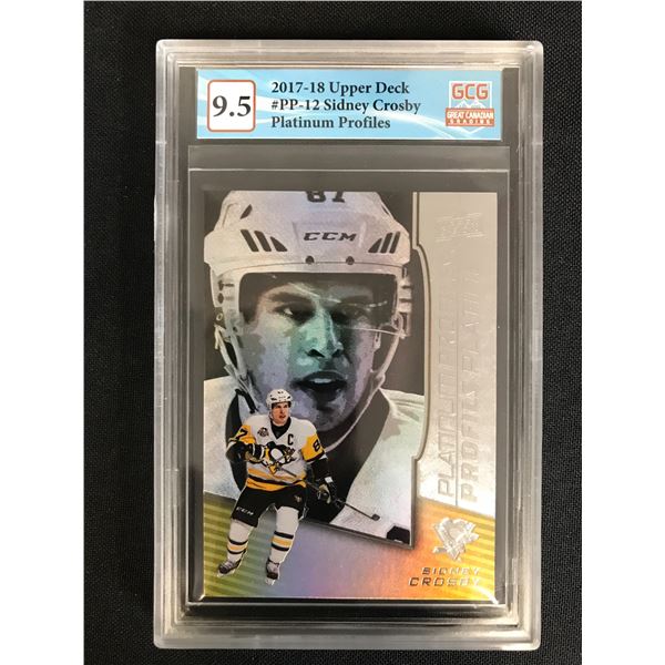 2017-18 UPPER DECK NO. PP-12 SIDNEY CROSBY PLATINUM PROFILES (GCG 9.5)