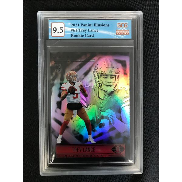 2021 PANINI ILLUSIONS NO. 61 TREY LANCE RC (GCG 9.5)