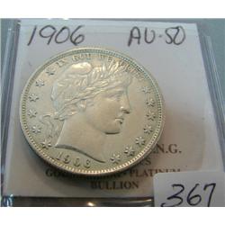 1906 Barber Half Dollar AU 50