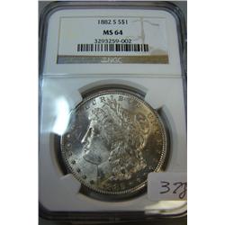 1882 Morgan Silver Dollar NGC MS64