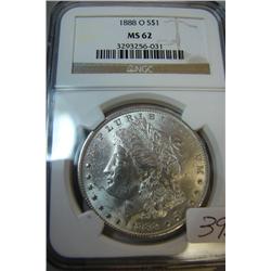 1888-O  Morgan Silver Dollar NGC MS62