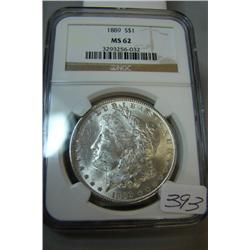 1889  Morgan Silver Dollar NGC MS62