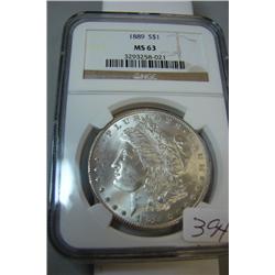 1889  Morgan Silver Dollar NGC MS63