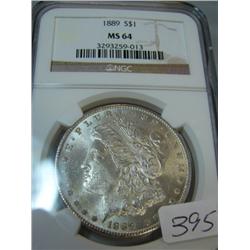 1889  Morgan Silver Dollar NGC MS64