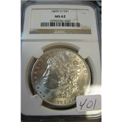 1899-O  Morgan Silver Dollar NGC MS62