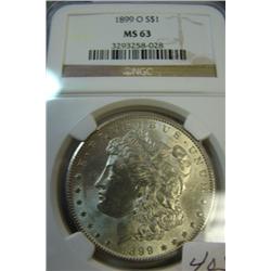 1899-O  Morgan Silver Dollar NGC MS63