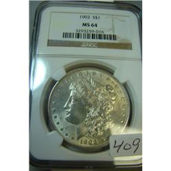 1903  Morgan Silver Dollar NGC MS64
