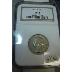 1932-S Washington Quarter NGC XF 40