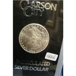 1884 Carson City Silver Dollar GSA Holder BU