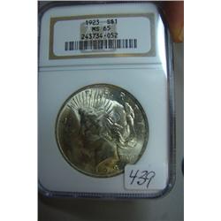 1923 Peace Silver Dollar NGC MS65