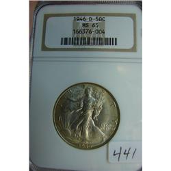 1946-D Walking Liberty Half Dollar NGC MS65