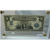 Image 1 : 1899 $2.00 Silver Certificate F - encased in Lucite