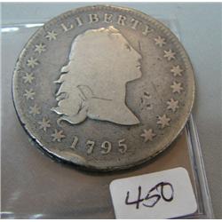 1795 Silver Dollar VG Obverse Graffiti