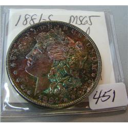 1881-S Morgan Silver Dollar BU Gorgeous Toning one side
