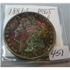 Image 1 : 1881-S Morgan Silver Dollar BU Gorgeous Toning one side