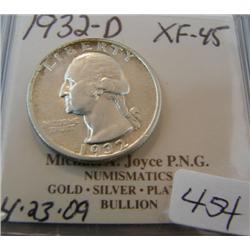 1932-D Washington Quarter XF-45
