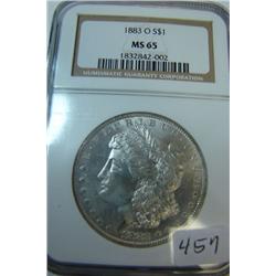 1883-O Morgan Silver Dollar NGC MS65