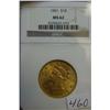 Image 1 : 1901 $10.00 Liberty Gold Coin NGC MS62