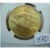 Image 2 : 1908 No Motto $20 St. Gaudens Gold Coin NGC MS64
