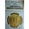 Image 1 : 1908 No Motto $20 St. Gaudens Gold Coin NGC MS64