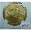 Image 2 : 1908 No Motto $20 St. Gaudens Gold Coin NGC MS64