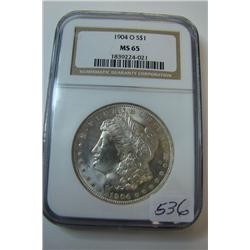 1904-O Morgan Silver Dollar NGC MS65