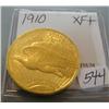 Image 2 : 1910 $20.00 St. Gaudens Gold Coin XFt
