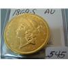 1869-S $20.00 Liberty Gold Coin AU