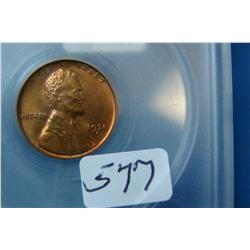 1931-S Lincoln Cent SEGS MS-62 Red/Brown Cleaned
