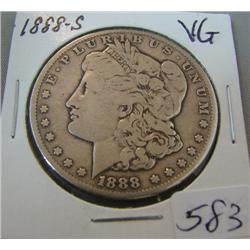 1888-S Morgan Silver Dollar VG