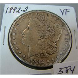 1892-S Morgan Silver Dollar Vf