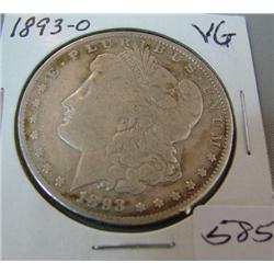 1893-O Morgan Silver Dollar VG