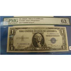 1935A $1.00 Silver Certificate FR#1608  PMG63