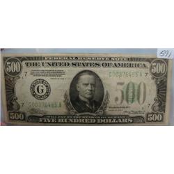 1934-A $500.00 Federal Reserve Note
