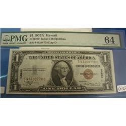 $1.00 1935A Hawaii FR#2300 PMG64 CU