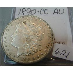 1890 Carson City Silver Dollar AU