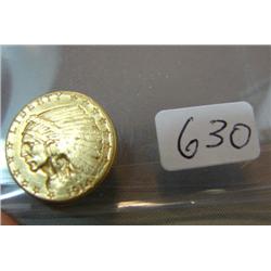 1914-D $2.50 Indian Head Gold Coin Improperly Cleaned