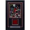 Image 1 : MICHAEL JORDAN FRAMED 8X10 PHOTO W/CHICAGO BULLS GAME USED RED HARDWOOD FLOOR PIECE