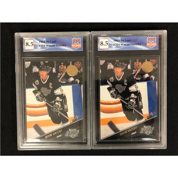 1992-93 LEAF WAYNE GRETZKY CARD LOT (GCG 8.5)