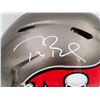 Image 2 : TOM BRADY SIGNED TAMPA BAY BUCCANEERS GRAY FULL-SIZE AUTHENTIC SPEED HELMET (FANATICS COA)