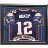 Image 1 : TOM BRADY SIGNED FRAMED NEW ENGLAND PATRIOTS BLUE REEKBOK JERSEY (TRISTAR COA)