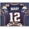 Image 2 : TOM BRADY SIGNED FRAMED NEW ENGLAND PATRIOTS BLUE REEKBOK JERSEY (TRISTAR COA)