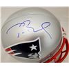 Image 2 : TOM BRADY SIGNED NEW ENGLAND PATRIOTS SILVER FULL-SIZE REPLICA HELMET (FANATICS COA)