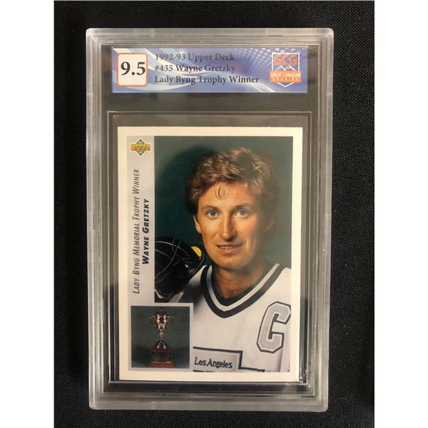 1992-93 UPPER DECK NO. 435 WAYNE GRETZKY (GCG 9.5)