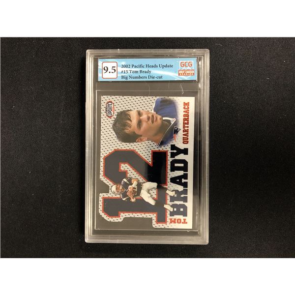 2002 PACIFIC HEADS UPDATE NO. 15 TOM BRADY DIE-CUT (GCG 9.5)
