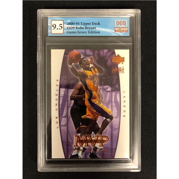 2000-01 UPPER DECK NO. 420 KOBE BRYANT GAME JERSEY EDITION (GCG 9.5)